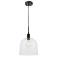 thumbnail image 4 of Gabe 1 light Black and Clear seeded glass pendant, 4 of 5