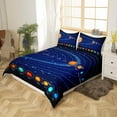 thumbnail image 3 of Space Bedding Set Queen Size Solar System Duvet Cover Universe Themed Comforter Cover for Teens Outer Space Bedding Blue Space Galaxy Starry Sky Planet Print Bedspread Cover, 3 of 4