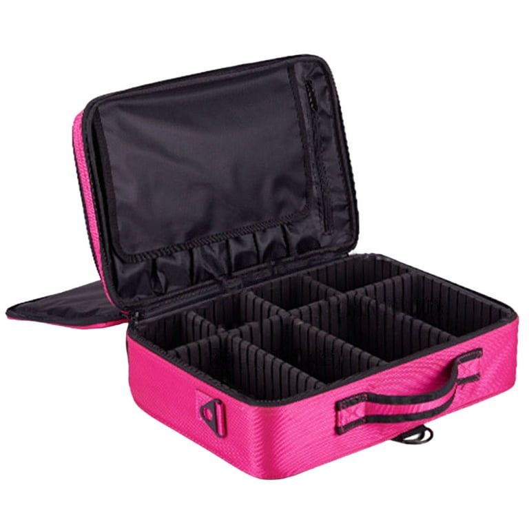 Relavel Travel Makeup Train Case Makeup Cosmetic Case Organizer Portable  Artist Storage Bag with Adjustable Dividers for Cosmetics Makeup Brushes