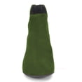 thumbnail image 4 of YDN Women Classic Round Closed Toe Chelsea Ankle Boots Block Low Heel Back Zipper Booties Winter Dressy Shoes Size 7 Green, 4 of 5
