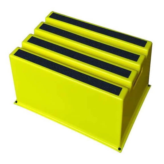 Box Step, 1 Steps, 500 lb Load Capacity, 12 in Overall Height, Plastic, Yellow