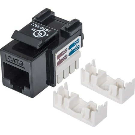 Jack Plastic Housing - Intellinet 210720 Intellinet Cat6 UTP Punch-down Keystone Jack, Black - Plastic housing for use with 22 to 26 AWG stranded and solid wire