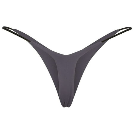 QYZEU Panties for Women Leopard Print Thin Strap Panties Women Women s Sexy Thong Low Rise Double Layer Bikini Briefs Panties Large Underwear Grey M