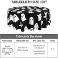 thumbnail image 4 of Happy Halloween Tablecloth 60 Inch Round White Ghost Decorative Tablecloths Washable Farmhouse Black Table Cloth Decorative for Picnic Party Holiday Home Indoor Outdoor, 4 of 6