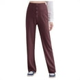 thumbnail image 1 of Pantalon Décontracté Taille Haute Jambe Droite avec Poches pour Femmes, 1 of 5