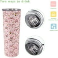 thumbnail image 3 of Pig Gifts for Pig Lovers,Cute Tumbler with Lid and Straw,Skinny Tumbler Pink Cute Pig Gifts for Women, Girlfriend, Teenage Girls, Adults-20 oz Tumbler-Pig Decor-Kawaii Cup,Gifts for Sister,Pig Tumbler, 3 of 5