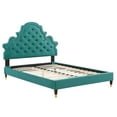 thumbnail image 3 of Modway Gwyneth Tufted Performance Velvet Full Platform Bed in Teal, 3 of 10
