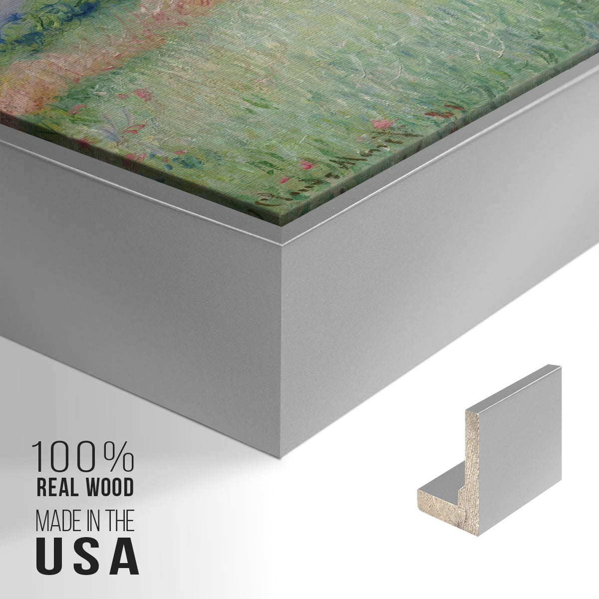 Vintage Landscape-C By Wexford Home Framed in Silver Wood Gallery Wrapped Canvas 25 in. x 37 in.