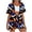 Blue, variant on Two Piece Sets for Women Summer Printed Floral Two Piece Matching Vacation Sets Short Sleeve Open Front Top and Shorts Travel Outfits