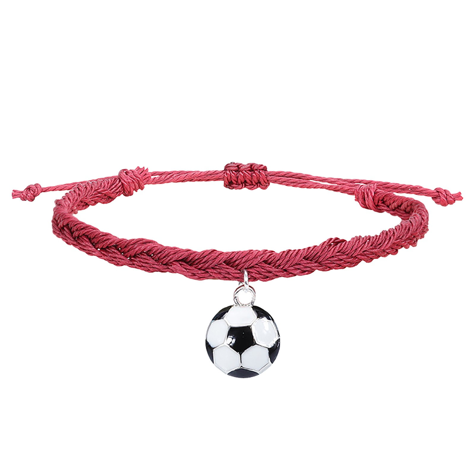 DUHGBNE Soccer Charm Bracelets Soccer Party Favors Black Red White