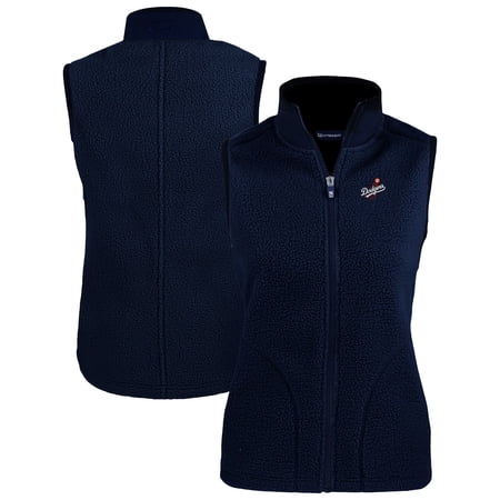 Women s Cutter & Buck Navy Los Angeles Dodgers Cascade Eco Sherpa Fleece Vest