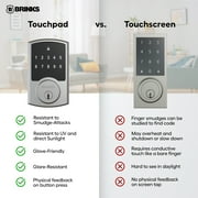 Brinks Electronic Touchpad Deadbolt with Pro-Guard, Transitional, Satin Nickel