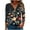 04-Black, variant on Ounisa 3/4 Sleeve Tops for Women Summer Notched V Neck Printed T Shirts Casual Cute Three Quarter Length Dressy Blouses