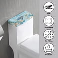 thumbnail image 3 of ZIATUBLE Ocean Turtle Toilet Tank Lid Covers Standard Toilet Tank Lid Dustproof Toilet Tank Protector Cover with Stretch Edges Toilet Tank Lid Cover for Bathroom Decoration, 3 of 5