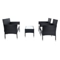 thumbnail image 4 of SAFAVIEH Outdoor Collection Abdul 4-Piece Patio Set Black/Beige, 4 of 8