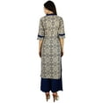 thumbnail image 4 of Bimba Women Mandarin Collar Straight Kurti With Pockets Summer Tunic Blouse, 4 of 7