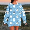 thumbnail image 4 of Taylonsss Womens Christmas Print Sweatshirt Bow Detail Loose Fit Drop Shoulder Comfortable Casual Holiday Top, 4 of 6