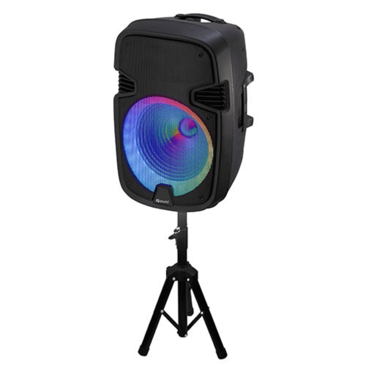 IQ Sound IQ-5715DJBT 5-inch Portable Bluetooth Speaker with TWS, Bluetooth 5.0, Colorful LED Light Show, Multiple Connectivity Options, FM Radio, Mic Input, Remote Control, and Tripod