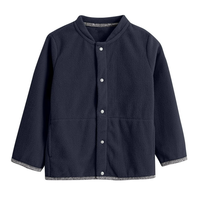 AherBiu Toddler Fleece Jacket Fall Winter Casual Button down Baby Clothes Lightweight Outerwear Coat