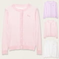 thumbnail image 1 of MKOSPLRT Girls Long Sleeve Cardigan Sweater Button Down Closure Knitted Ribbed Cardigan Solid Lightweight Fall Sweaters 4-16Y, 1 of 4