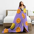 thumbnail image 5 of Kll Fleece Blanket Plush Throw Blanket Yellow Lemon And Orange,Soft Fuzzy Cozy Flannel Blanket For Couch Sofa Bed.(60"X50"), 5 of 9