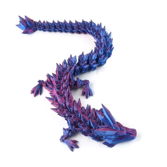 Plastic 3D Printed Dragon Ornaments Articulated Dragon for Home Office Decoration Desk Toys Purple 300mm