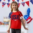 thumbnail image 3 of Grblisyd 4th of July Girls USA Shirt 250th Anniversary American Flag Patriotic Crew Neck Short Sleeve T-Shirt Independence Day Outfit for Kids, 3 of 5