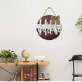 thumbnail image 5 of Eveokoki 11" Welcome Football Front Door Sign Funny Wreaths Hanging Wooden Plaque Decoration Round Rustic Wood Farmhouse Porch Decor for Home Front Door Decor, 5 of 5