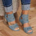 thumbnail image 5 of Peep Toe High Heel with Buckle Ankle Large Size Decor Rhinestone Fashion Durable Suit for Women, 5 of 5