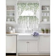 thumbnail image 3 of Eucalyptus Leaves Swag Curtains for Living Room/Bedroom Windows, Green Summer Botanical Weeping Kitchen Curtains and Valances Set 36 Inch Length, Light Filtering Swags Valance Curtain Panels, 3 of 5