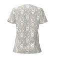 thumbnail image 4 of Naloa Rabbit And Heart Print T-Shirts Short Sleeve V Neck Tees for Women Fashion Tops Trendy Lightweight Soft Casual Summer Outfits Clothes, 4 of 5