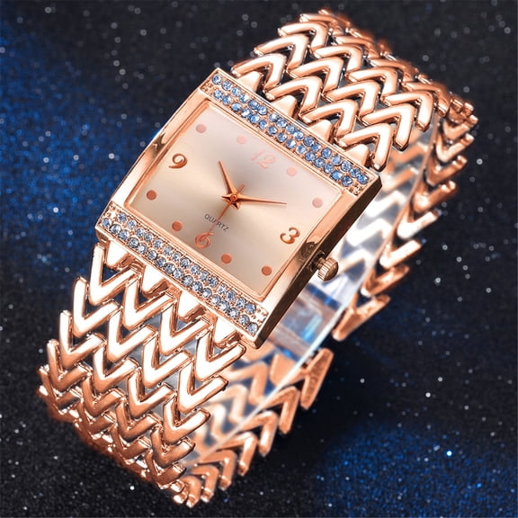 Resicozy Classic Square Watches for Women 2026 with Numerals Ladies Casual Fashion Dress Watches Rose Gold