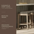thumbnail image 2 of Maven Lane Adrien Counter Stool, Reclaimed Oak, Ronan Stone Vegan Leather, Set of 3, 2 of 6