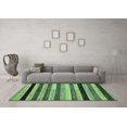 thumbnail image 3 of Ahgly Company Machine Washable Indoor Round Abstract Turquoise Blue Modern Area Rugs, 4' Round, 3 of 4