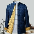 thumbnail image 6 of comerut Tang Suit Coat Retro Long Sleeved Reversible Chinese Style Traditional Clothing Keep Warm Stand Collar Vintage Chinese Shirt for Daily Life, 6 of 8