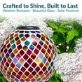 thumbnail image 3 of Sunnydaze Summer Trellis 10" Mosaic Glass Outdoor Gazing Globe with Solar Light, 3 of 10