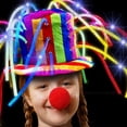 thumbnail image 3 of Gorro loco de payaso divertido con luces LED y pelo de fideos, 3 of 4