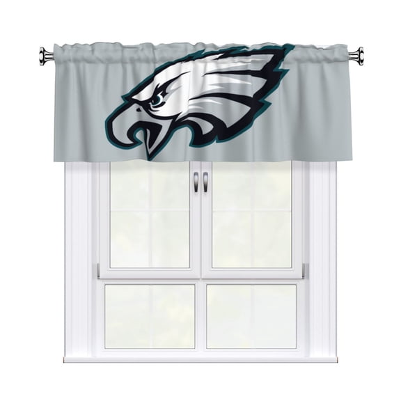 Philadelphia Football Team Blackout Valance Curtains 54x18in, Football Fan Home Decor Curtains for Kitchen, Bedroom, Living Room, Rod Design, Easy Installationid #7Y6LV