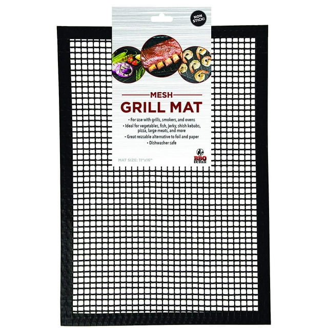 Grill Mat BBQ Tool - Mesh Grill Mat That Allows Smoke to Pass Through - Non-Stick - Perfect For Grills, Smokers and Ovens