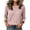 Pink, variant on Women's 3/4 Sleeve Top Crew Neck Ribbed Brushed Knit Relaxed Fit Casual Pullover Blouse for Fall Winter, Solid Color Basic Tee
