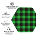thumbnail image 3 of Picia Buffalo Plaid Green Black Printed Leather Coasters for Drinks, 4" Drink Coasters Set of 4 for Tabletop Protection, Handmade Luxurious Home Décor and Housewarming Gift -Hexagon, 3 of 6