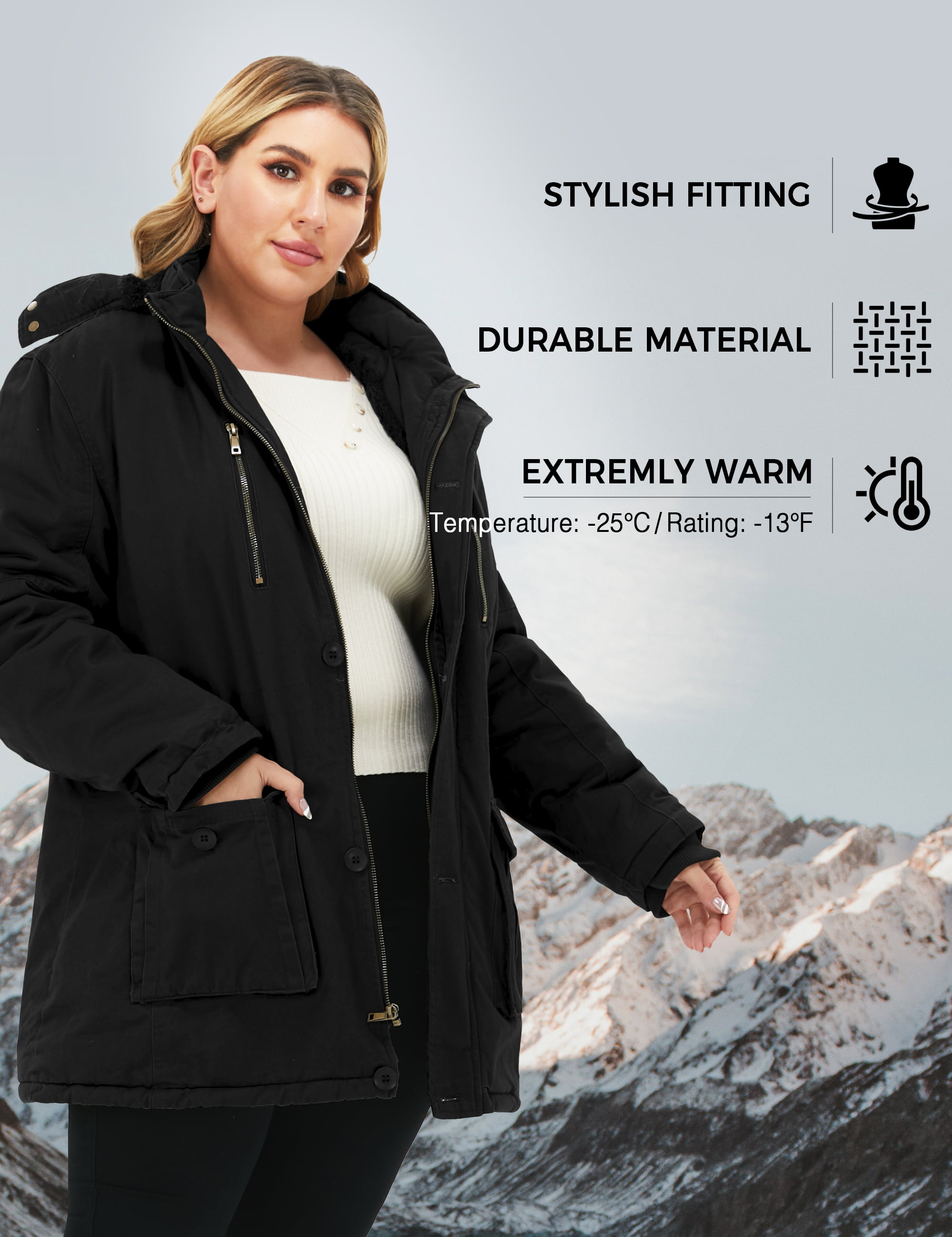 Antage mølle Nybegynder Soularge Women's Winter Plus Size Padded Fleece Parka Coat with Hood  (Black, 3X) - Walmart.com