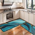 thumbnail image 3 of Kitchen Rugs Sets Of 2,Blue and Gold Marble Wave Art Pattern Anti Fatigue Kitchen Mat Rugs Non Slip Washable,Decorative Kitchen Floor Mats for Kitchen,Sink,Laundry,17"x47"+17"x47", 3 of 5