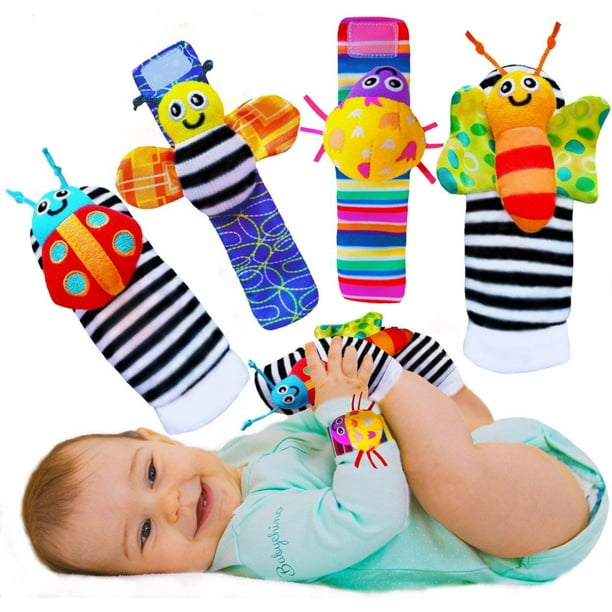 Baby Wrist Rattle & Foot Finder Socks Infant Developmental Sensory