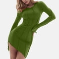 thumbnail image 1 of Fankiway Liquidation Robes à Manches Longues Design Coloré Mode Irrégulier Col Rond Aguichant Robe Moulante Grande Taille Liquidation, 1 of 6