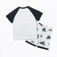 thumbnail image 5 of TOWED22 Toddler Boy Race Track Print Summer Outfit Short Sleeve Tee Elastic Waist Shorts Clothes Grey,6-7 Y, 5 of 9