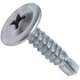 thumbnail image 1 of Set of 100 self-drilling self-drilling sheet metal screws 4.2x19mm with large domed head - with PH/cruciform recess - silver color, 1 of 4