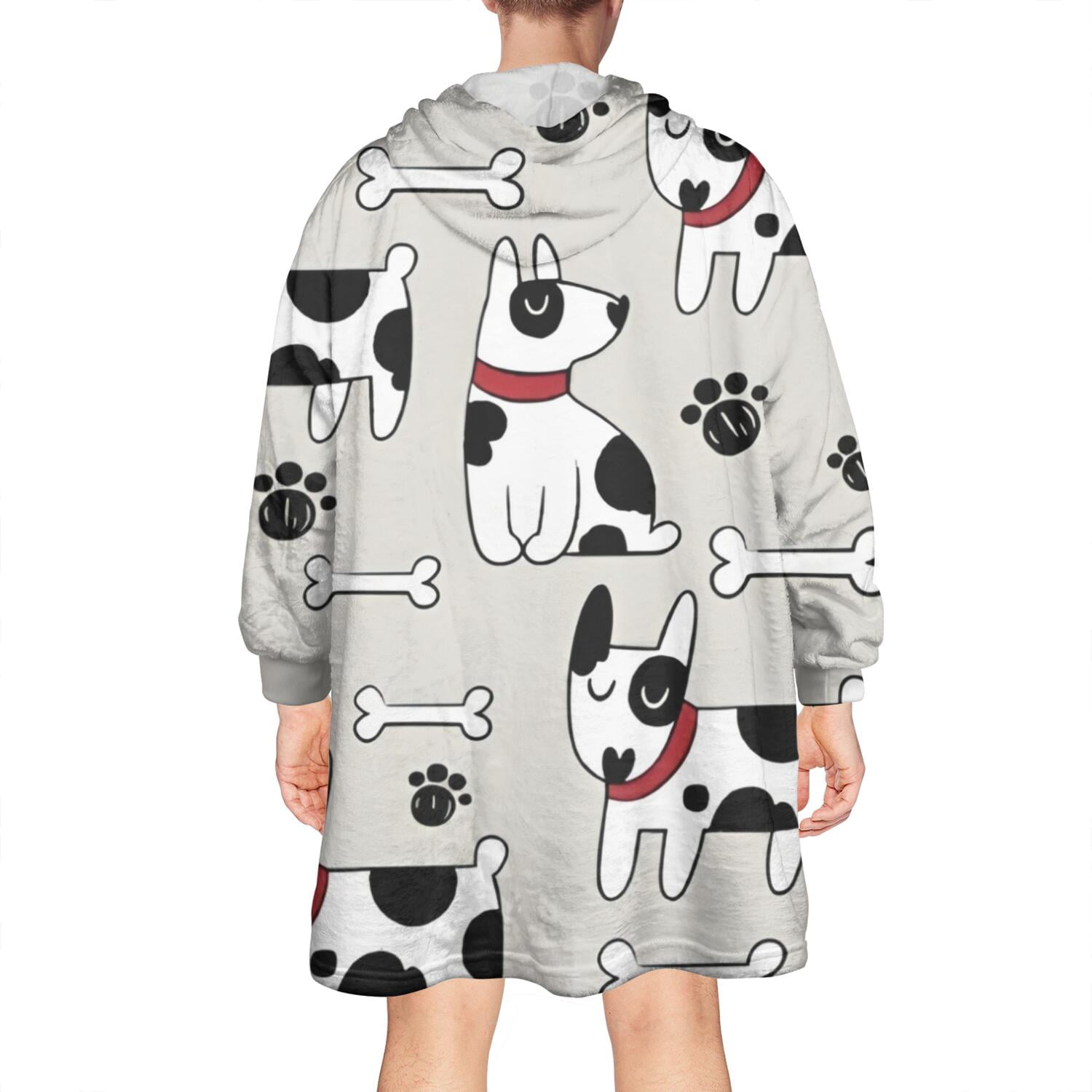 Wearable Oversized Blanket,Bulldog Dog Wearable Blanket Hoodie for Adults,Cozy Hooded Blankets with Super Pockets,Super Warm Fuzzy Pullover for Women & Men