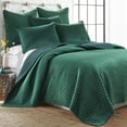 thumbnail image 3 of Levtex Home - Funda de almohada Empire King - Verde esmeralda - Terciopelo - Acolchado de rombos - 50,8 x 91,4 cm - Terciopelo de poliéster, 3 of 3