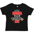 thumbnail image 3 of Inktastic Little Sister and Biggest Fan Baseball Glove and Bat Girls Baby T-Shirt, 3 of 5
